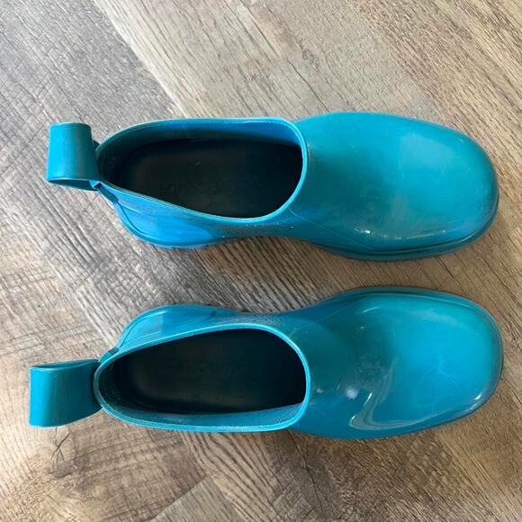 Bottega Veneta Puddle Boots • Size EU 39 (Unisex) • Teal Rubber Ankle Boots • - Picture 2 of 6
